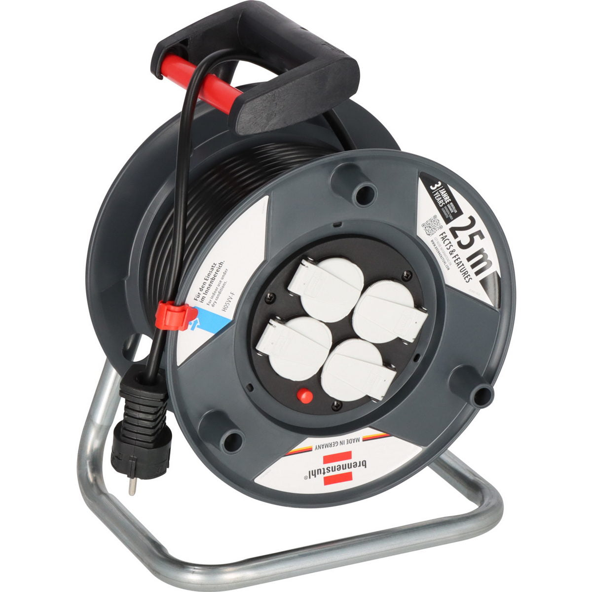 Brennenstuhl Garant E 1215056 IP20 Μπαλαντέζα Ρεύματος Σε Καρούλι Με Καλώδιο H05VV-F 3G1,5 x 25mtr