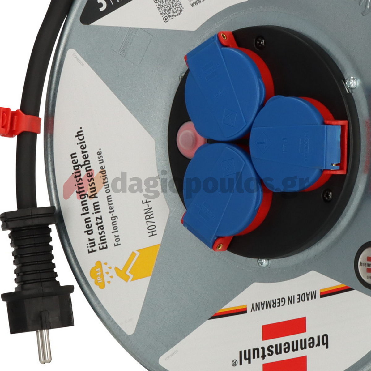 Brennenstuhl Garant S IP44 Μπαλαντέζα Ρεύματος Σε Καρούλι Με Καλώδιο H07RN-F 3G2,5 x 25mtr