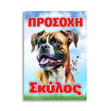 Πινακίδα Σήμανσης PVC "Προσοχή Σκύλος" (Boxer) 200mm x 300mm