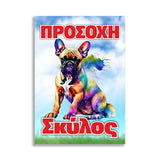 Πινακίδα Σήμανσης PVC "Προσοχή Σκύλος Γαλλικό Bulldog" 200mm x 300mm