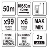 Yato YT-731251 Μετρητής Αποστάσεων Laser 50mtr
