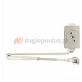 Cisa C1610 Μηχανισμός Επαναφοράς Θυρών (Σούστα) Ρυθμιζόμενος 80kg Με Στοπ ΛΕΥΚΟΣ