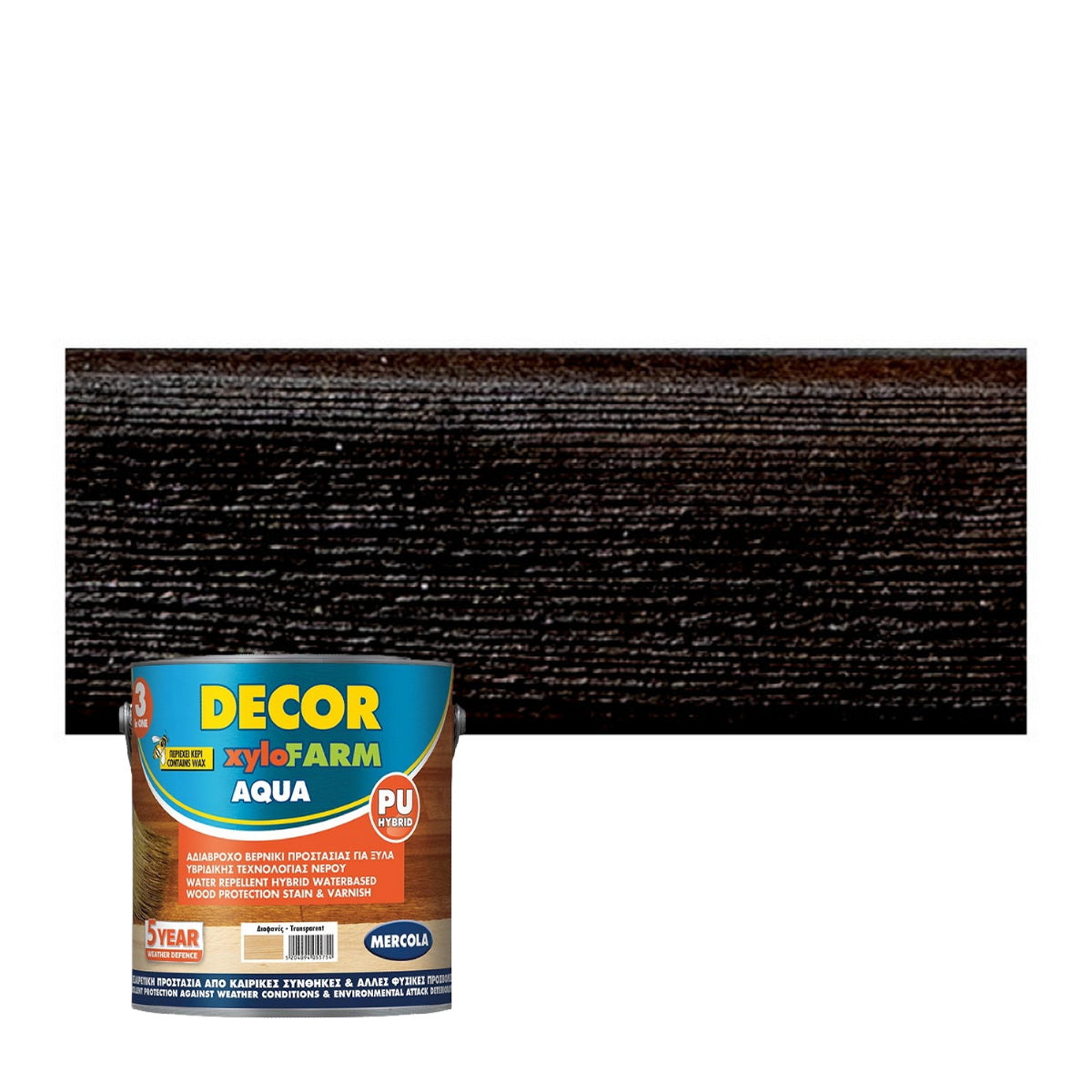 Mercola DECOR XYLOFARM AQUA Bερνίκι Eμποτισμού Εξωτερικών Ξύλων Νερού ΠΑΛΙΣΑΝΔΡΟΣ