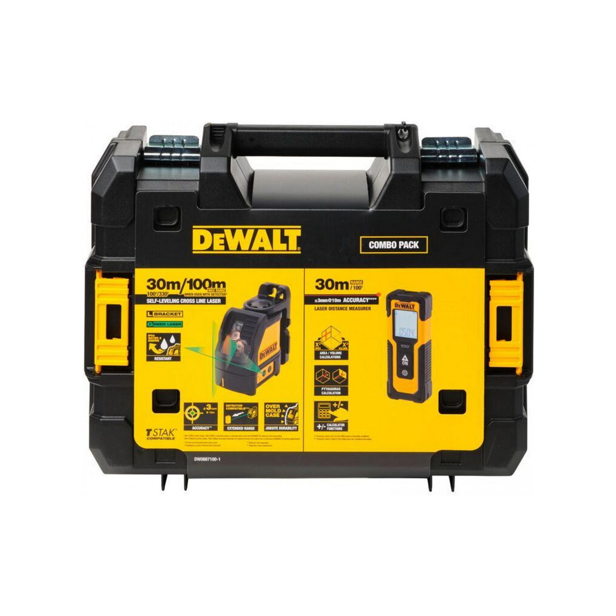 DeWalt DW0887100-1 Επαγγελματικό Αλφάδι Laser Πράσινης Δέσμης Με ΔΩΡΟ Μετρητή Απόστασης DW088CG 30mtr