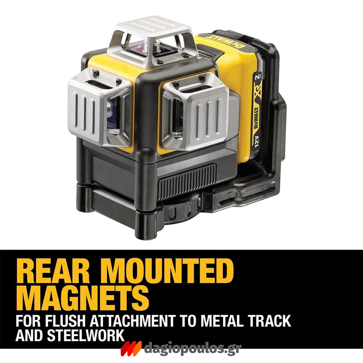 DeWalt DCE089D1G Αλφάδι Laser 12V Πολλαπλών Γραμμών Πράσινο 3x360° Με Μπατ.2.0Ah - Φορτιστή - Βαλίτσα