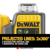 DeWalt DCE089D1G Αλφάδι Laser 12V Πολλαπλών Γραμμών Πράσινο 3x360° Με Μπατ.2.0Ah - Φορτιστή - Βαλίτσα