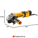 DeWalt DWE4257-QS Ηλεκτρικός Γωνιακός Τροχός 1500W 125mm ΡΥΘΜΙΖΟΜΕΝΟΣ