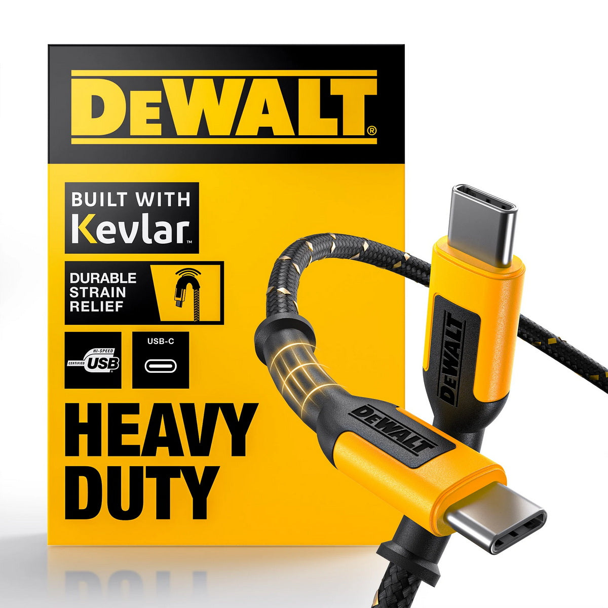 DeWalt 1310006DWG Ενισχυμένο Καλώδιο Type-C σε Type-C 1.2m
