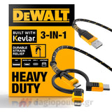 DeWalt 1311356DWG Ενισχυμένο Καλώδιο Φόρτισης Combo "3σε1" 1.8m
