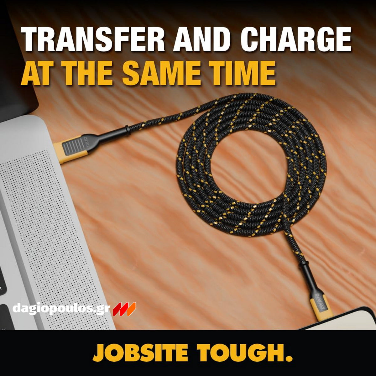 DeWalt 1311357DWG Ενισχυμένο Καλώδιο USB-C σε Lightning 1.2mtr