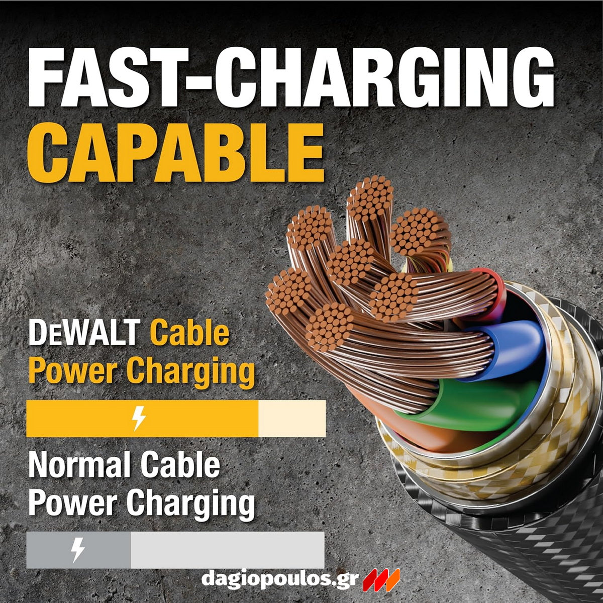 DeWalt 1311359DWG Ενισχυμένο Καλώδιο USB-A σε Lightning 1.2mtr