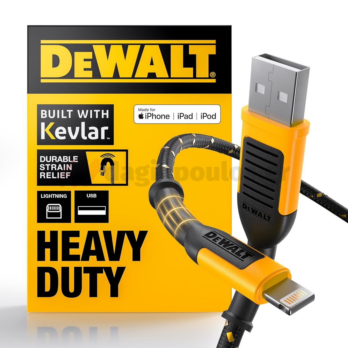 DeWalt 1311359DWG Ενισχυμένο Καλώδιο USB-A σε Lightning 1.2mtr