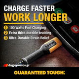 DeWalt 1311361DWG Ενισχυμένο Καλώδιο USB-A σε USB-C 1.2mtr