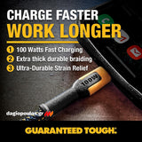 DeWalt 1311349DWG Ενισχυμένο Καλώδιο USB-A σε TYPE-C 3mtr