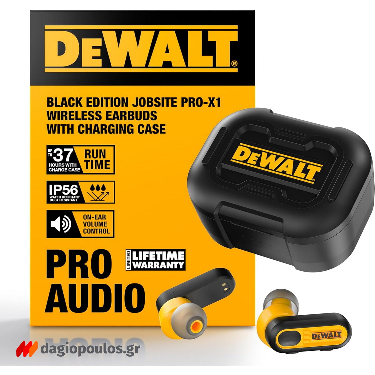 DeWalt 1902092DWG Ασύρματα Ακουστικά PRO-X1 Bluetooth με Θήκη Φόρτισης