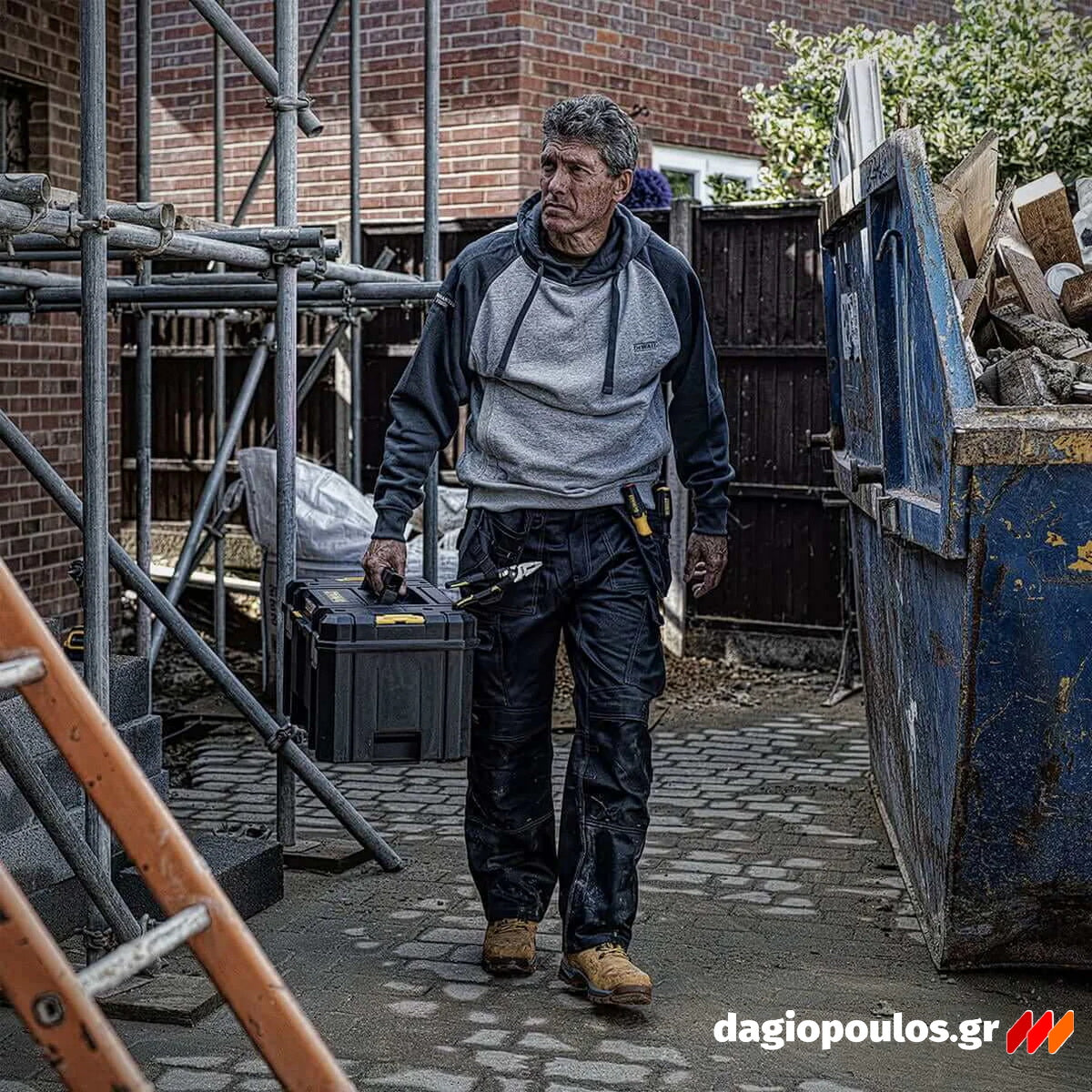 Dewalt DWC49-004 Cyclone Φούτερ Mε Κουκούλα Γκρι Ανοικτό / Γκρι Σκούρο