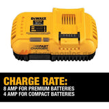 DeWalt DCB118-QW Ταχυφορτιστής Μπαταριών XR Flexvolt Powerstack 8Α 10.8-12-14.4-18V Li-Ion