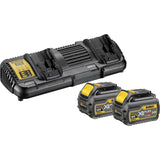 DeWalt DCB132T2-QW Σετ Ταχυφορτιστής Διπλής Θύρας DCB132 XR FLEXVOLT 18-54V 4A Με 2 Μπαταρίες DCB546 18V-54V Li-Ion XR Flexvolt 6.0Αh