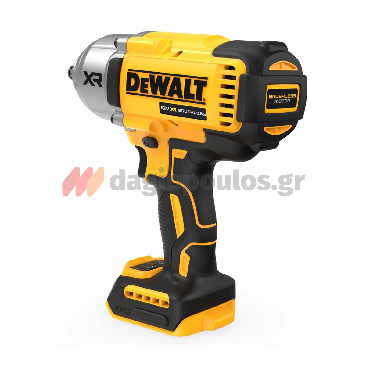 DeWalt DCF900P2G-QW Brushless Μπουλονόκλειδο Μπαταρίας 18V Li-Ion 1/2" 612Nm Με 2 Μπαταρίες 5.0Ah Powerstack & Βάση & Ελαστικό Κέλυφος Προστασίας