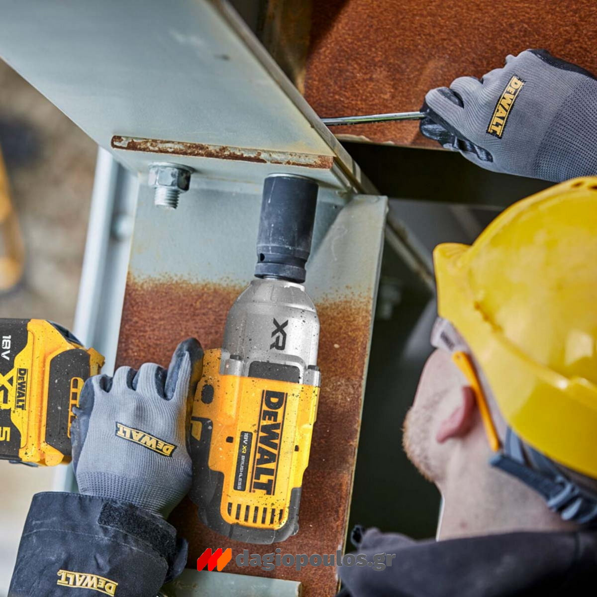 DeWalt DCF900P2G-QW Brushless Μπουλονόκλειδο Μπαταρίας 18V Li-Ion 1/2" 612Nm Με 2 Μπαταρίες 5.0Ah Powerstack & Βάση & Ελαστικό Κέλυφος Προστασίας