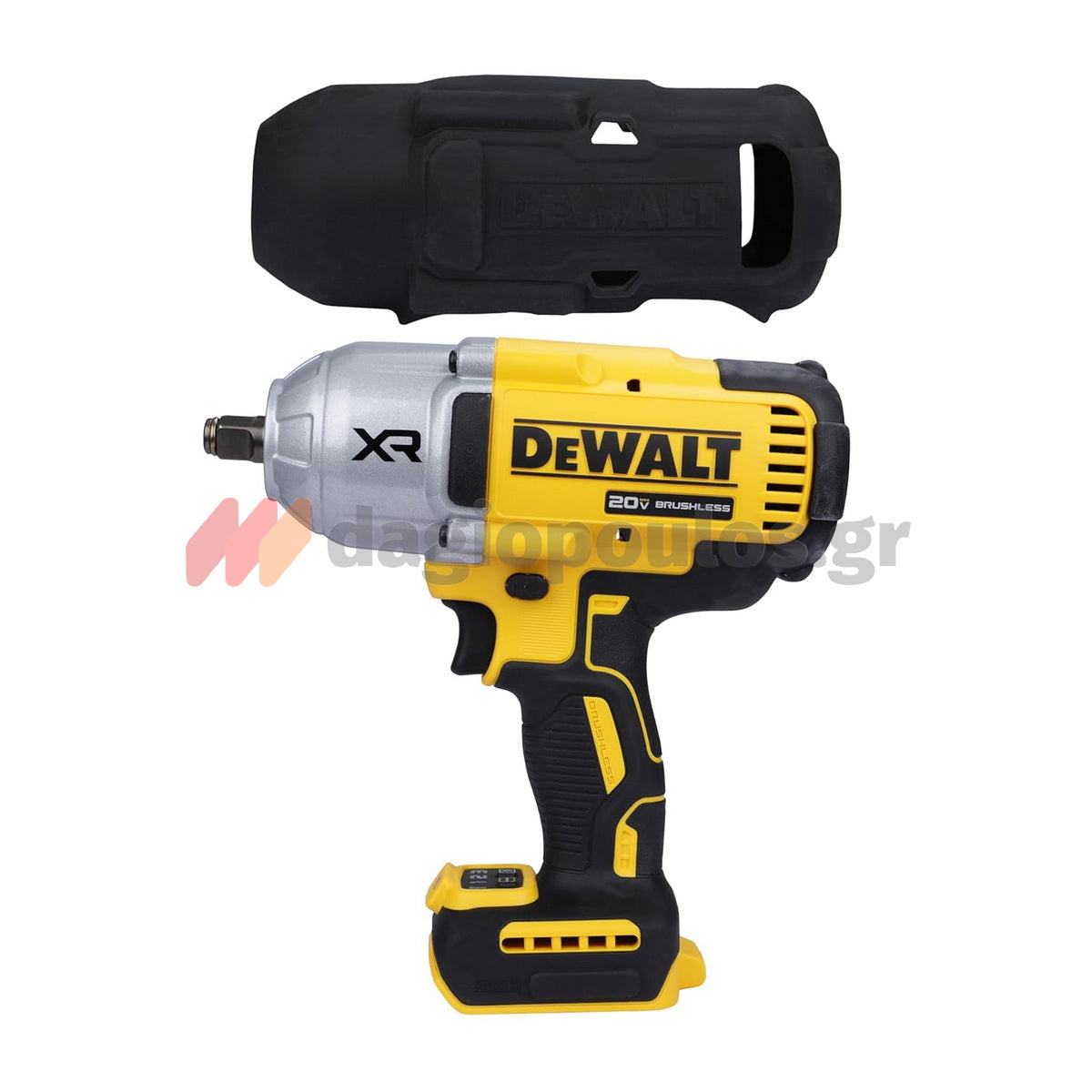 DeWalt DCF900P2G-QW Brushless Μπουλονόκλειδο Μπαταρίας 18V Li-Ion 1/2" 612Nm Με 2 Μπαταρίες 5.0Ah Powerstack & Βάση & Ελαστικό Κέλυφος Προστασίας
