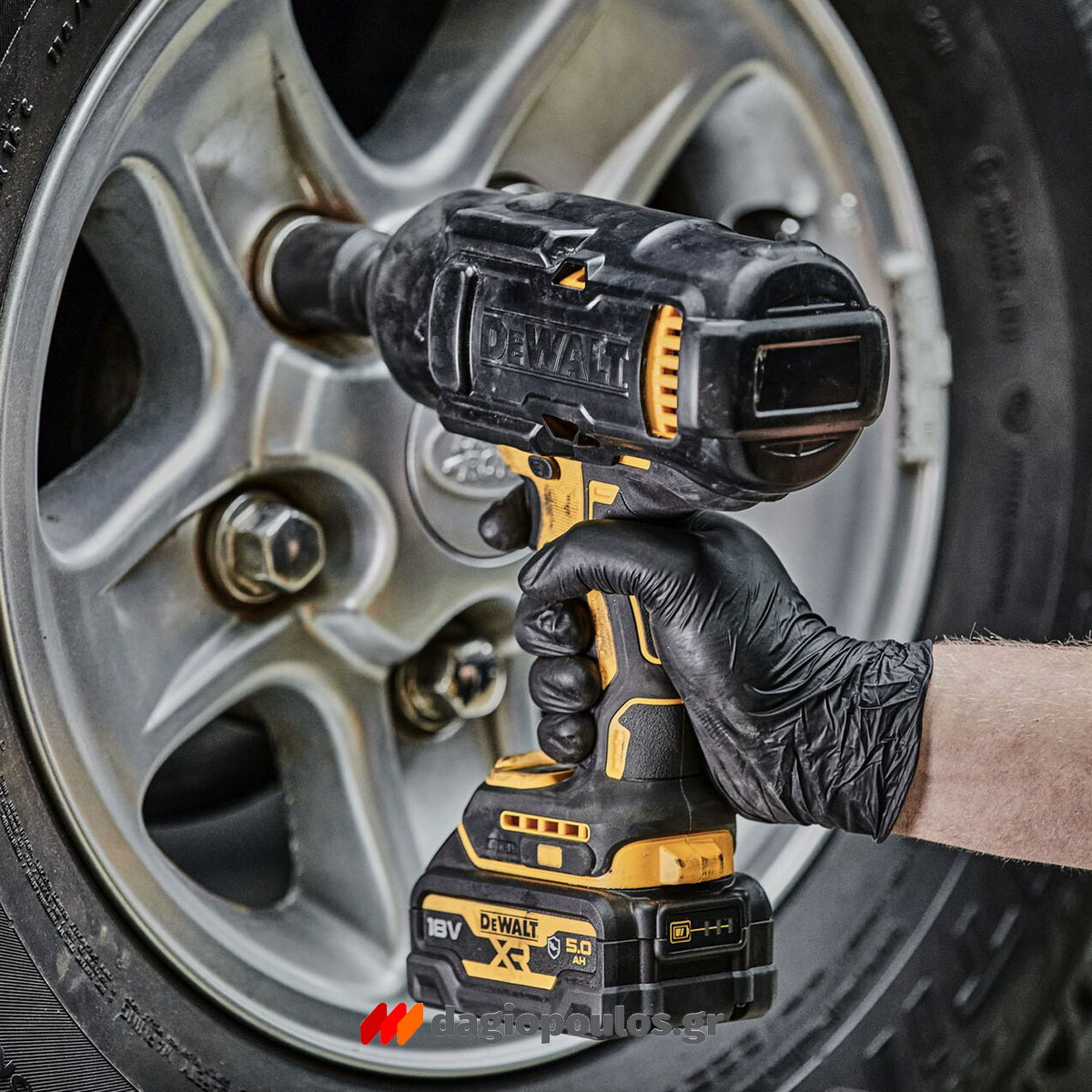 DeWalt DCF900P2G-QW Brushless Μπουλονόκλειδο Μπαταρίας 18V Li-Ion 1/2" 612Nm Με 2 Μπαταρίες 5.0Ah Powerstack & Βάση & Ελαστικό Κέλυφος Προστασίας