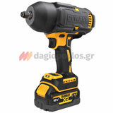 DeWalt DCF900P2G-QW Brushless Μπουλονόκλειδο Μπαταρίας 18V Li-Ion 1/2" 612Nm Με 2 Μπαταρίες 5.0Ah Powerstack & Βάση & Ελαστικό Κέλυφος Προστασίας