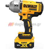 DeWalt DCF900P2G-QW Brushless Μπουλονόκλειδο Μπαταρίας 18V Li-Ion 1/2" 612Nm Με 2 Μπαταρίες 5.0Ah Powerstack & Βάση & Ελαστικό Κέλυφος Προστασίας