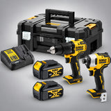 DeWalt DCK2062M2T-QW Σετ Brushless Κρουστικό Δραπανοκατσάβιδο & Παλμικό Κατσαβίδι 18V με 2 Μπατ.4.0Ah - Φορτιστή - Βαλίτσα