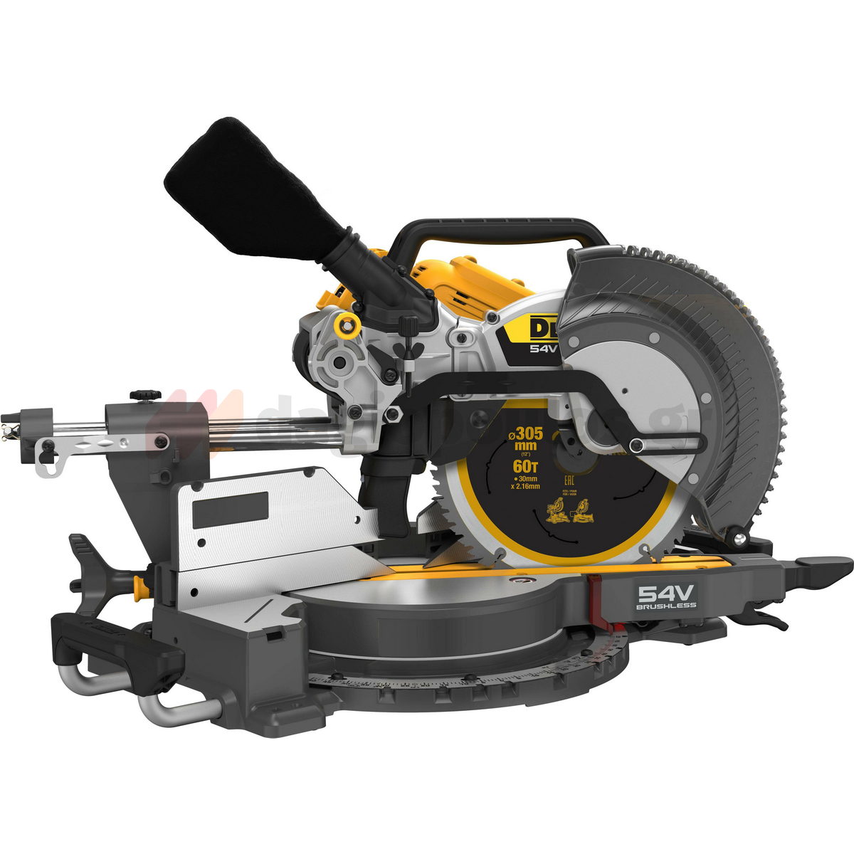 DeWalt DCS781X2-QW Brushless Φαλτσοπρίονο Πάγκου Συρόμενο (Radial) Μπαταρίας 54V XR FLEXVOLT 305mm Με 2 Μπατ.9.0Ah