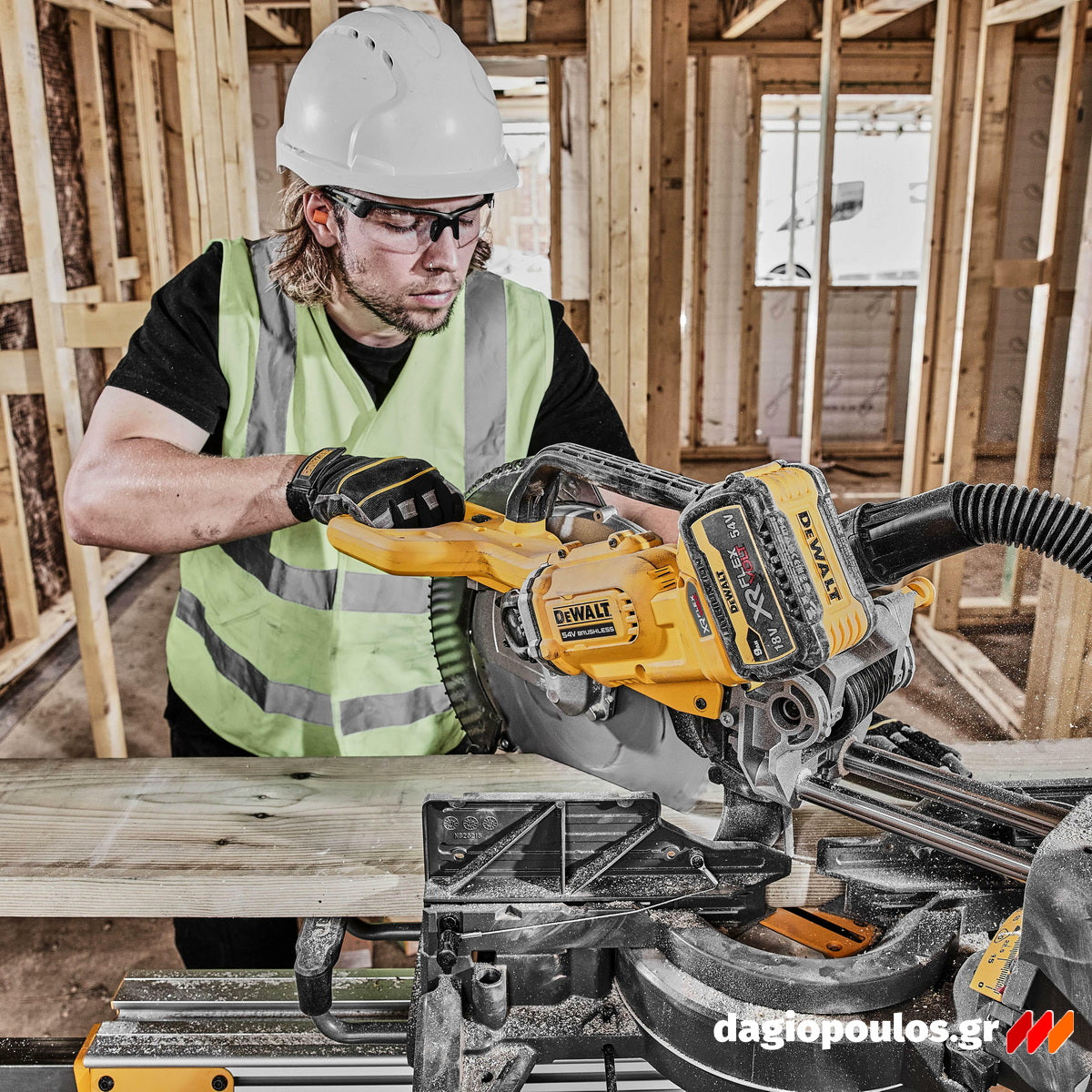 DeWalt DCS781X2-QW Brushless Φαλτσοπρίονο Πάγκου Συρόμενο (Radial) Μπαταρίας 54V XR FLEXVOLT 305mm Με 2 Μπατ.9.0Ah