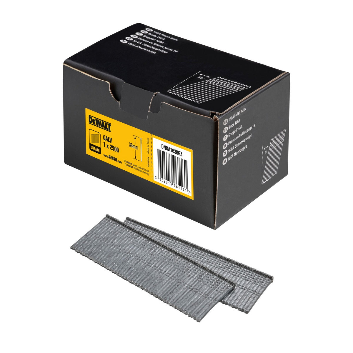 DeWalt DNBA1638GZ Καρφιά Καρφωτικών 38m Σετ 2500 Τεμ Γαλβανιζέ