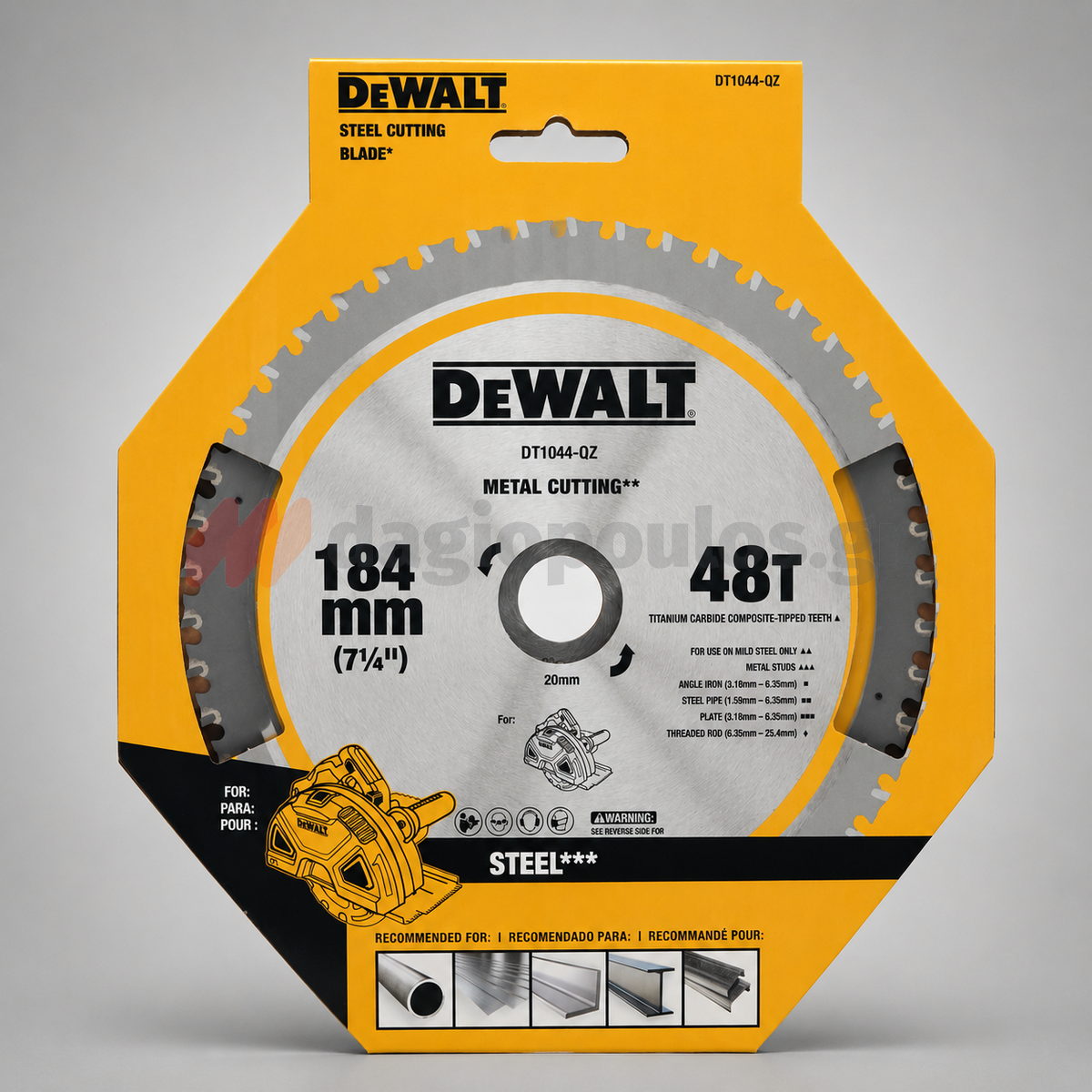 DeWalt DT1044-QZ Δίσκος Κοπής Μετάλλων 48Τ 184mm