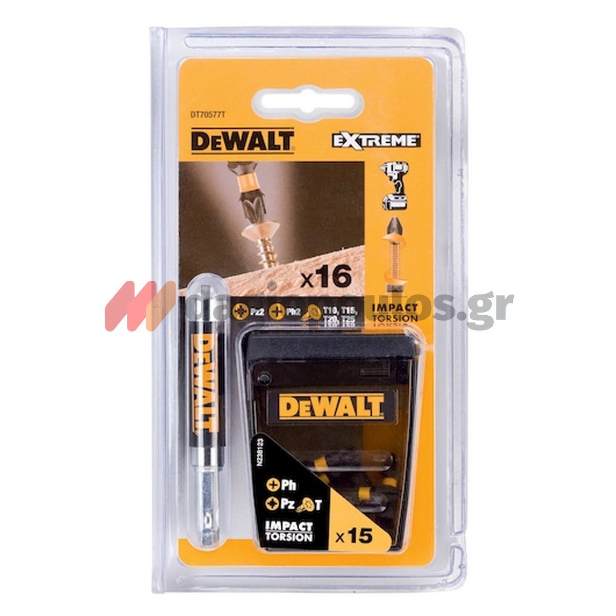 DeWalt DT70577T-QZ Συλλογή Μύτες Extreme FlexTorQ Με Μαγνητική Προέκταση Σετ 16 Τεμ
