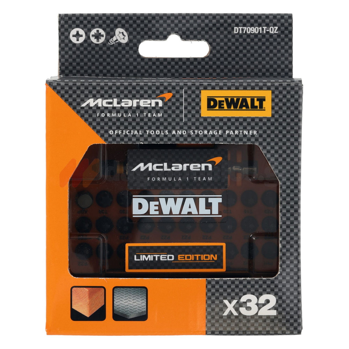 DeWalt McLaren DT70901T-QZ Συλλογή Μύτες με Μαγνητικό Αντάπτορα Σετ 32 Τεμ