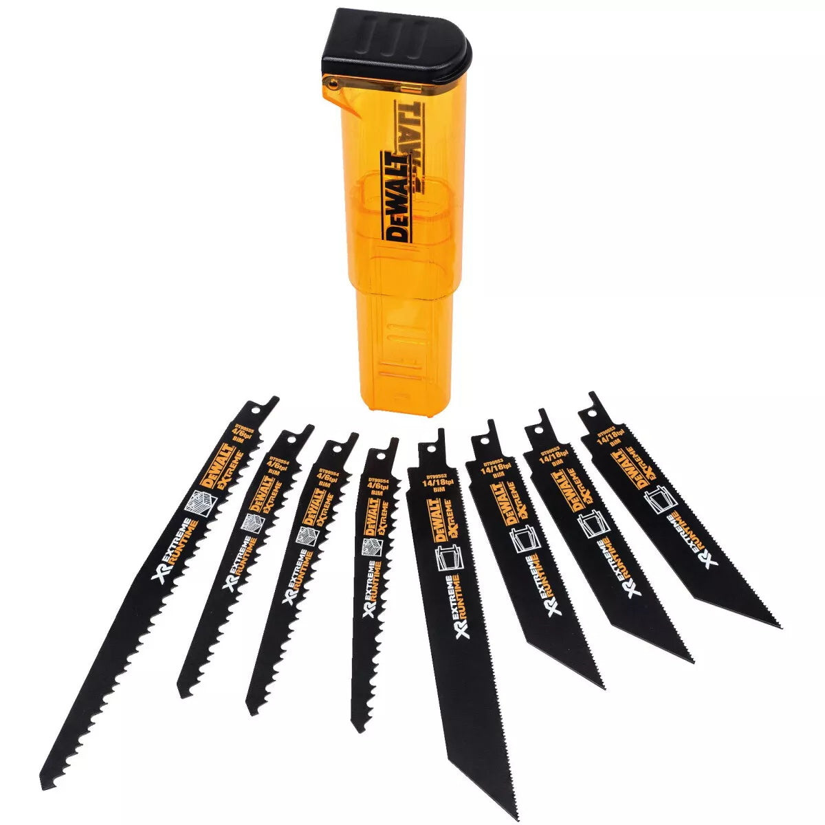 DeWalt DT99551-QZ XR EXTREME® RUNTIME™ Συλλογή Λάμες Σπαθοσέγας (Σεγάτσας) Bi-Metal Για Ξύλο Μέταλλο Σετ 8 Τεμ