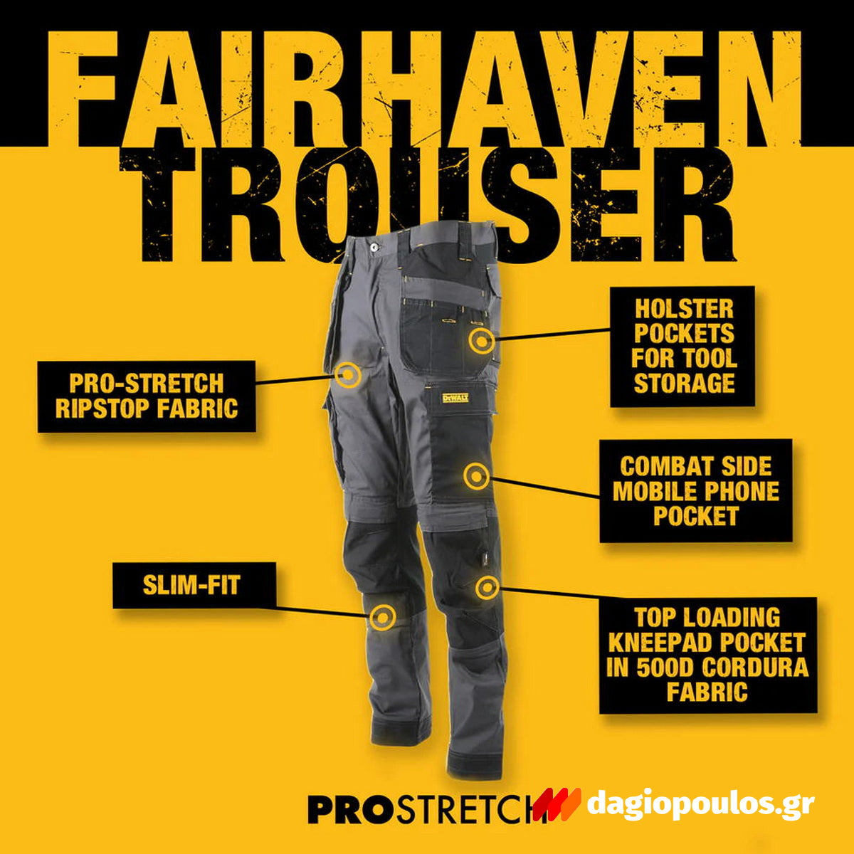 DeWalt DWC192-004 Παντελόνι Εργασίας Fairhaven Trousers Γκρι