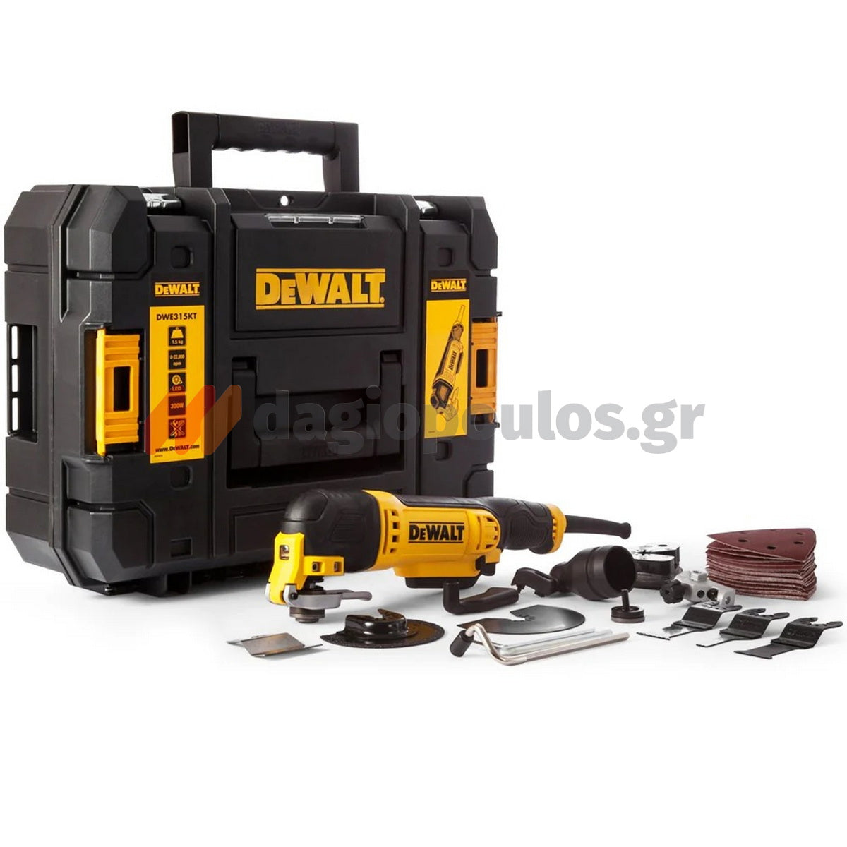 DeWalt DWE315KT Ηλεκτρικό Πολυεργαλείο 300W Με Εξαρτήματα & Βαλίτσα T-Stak