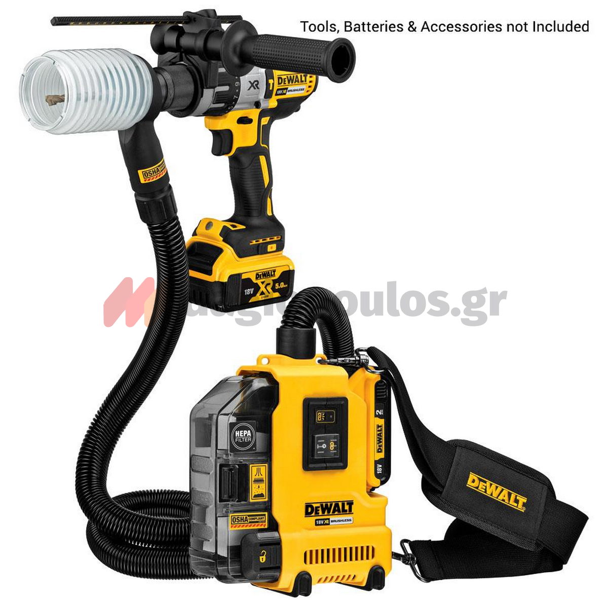 DeWalt DWH161N-XJ Brushless Αναρροφητήρας (Απορροφητήρας) - Εξαγωγέας Σκόνης Μπαταρίας Για Δράπανα SDS 18V Li-Ion SOLO