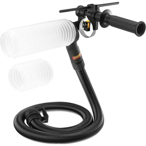 Αναρροφητήρας σκόνης DeWalt DWH201D-XJ τοποθετημένος σε δράπανο SDS Plus κατά τη διάτρηση σε μπετόν