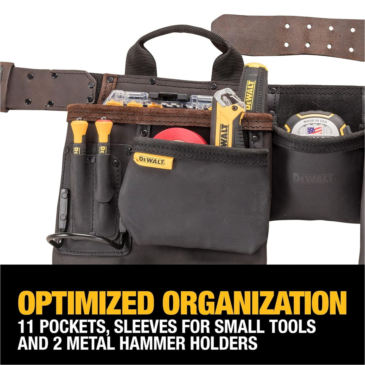 DeWalt DWST50112-1 PRO Εργαλειοθήκη Με Επαγγελματική Δερμάτινη Ζώνη Και 11 Θήκες