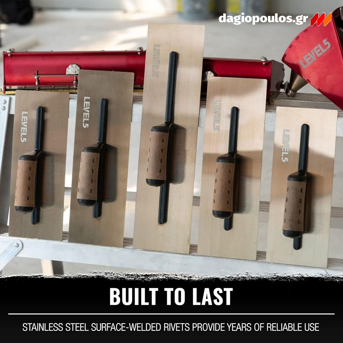 DeWalt Level5 4-981 Σπάτουλα Σπατουλαρίσματος - Φινιρίσματος - Θερμοπρόσοψης Με Ξύλινη Λαβή & Δερμάτινη Επένδυση 0.5mm 12" 300mm