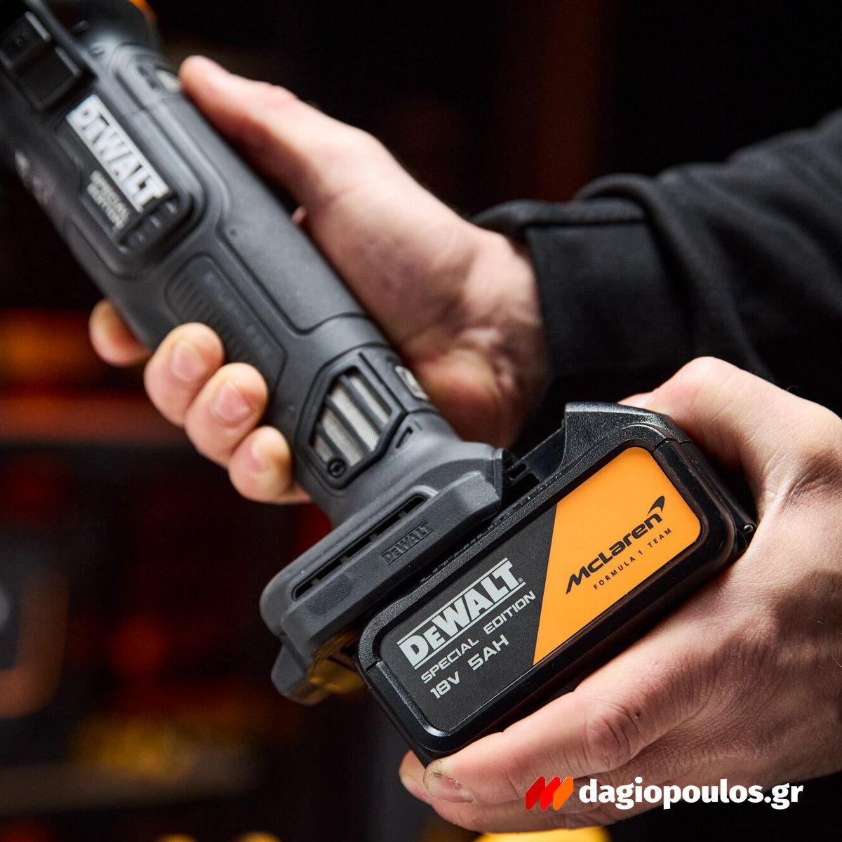DeWalt McLaren DCG45MP2T-QW Brushless Γωνιακός Τροχός Μπαταρίας 18V Li-Ion 125mm Με 2 Μπατ.5.0Ah XR - Φορτιστή - Βαλίτσα T-Stak