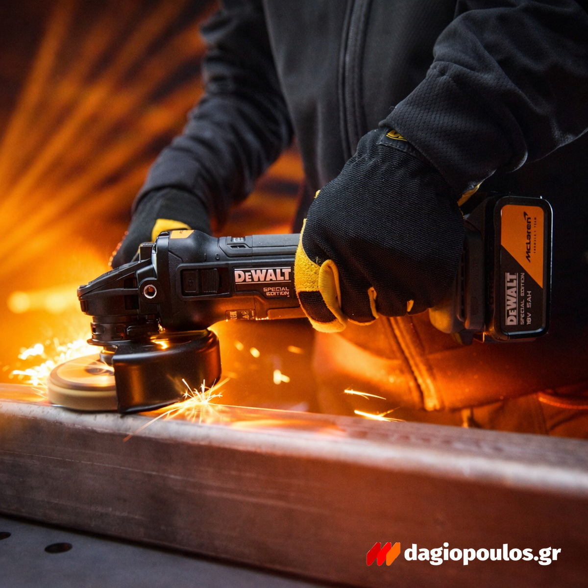 DeWalt McLaren DCG45MP2T-QW Brushless Γωνιακός Τροχός Μπαταρίας 18V Li-Ion 125mm Με 2 Μπατ.5.0Ah XR - Φορτιστή - Βαλίτσα T-Stak