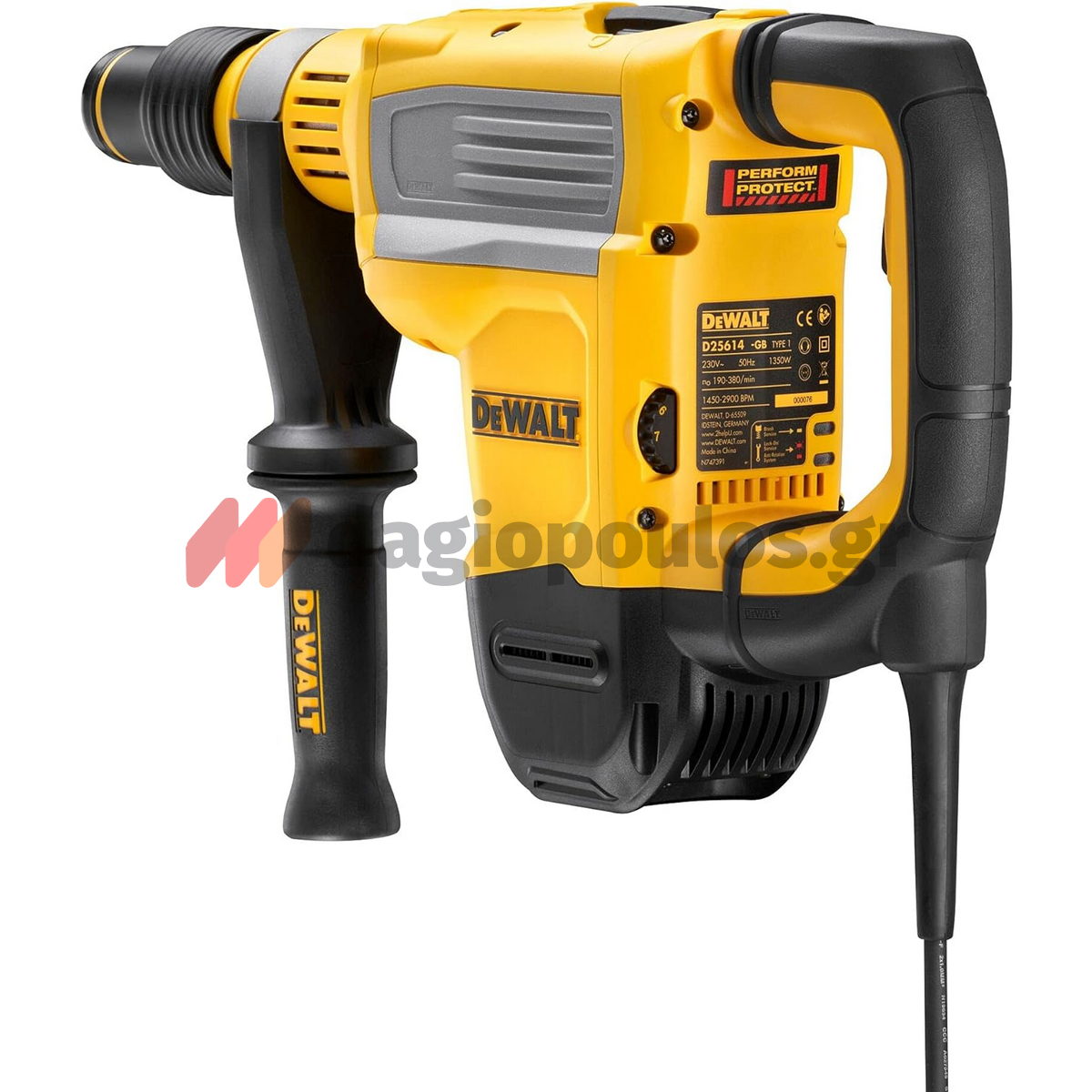 DeWalt D25614K-QS SDS Max Ηλεκτρικό Σκαπτικό Πνευματικό Πιστολέτο 1350W 7.8kg 10,5J Με Δώρο Γωνιακό Τροχό DWE4057