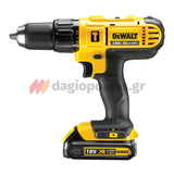 DeWalt DCD776C2-QW Κρουστικό Δραπανοκατσάβιδο Μπαταρίας 18V Li-Ion Με 2 Μπαταρίες 1.3Ah - Βαλίτσα