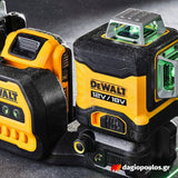 DeWalt DCE089D1G18-GB Αλφάδι Λέιζερ 3 x 360° 12V / 18V XR® Li-Ion Πολλαπλών Γραμμών Πράσινο Με Μπαταρία 2.0Ah - Βαλίτσα T-Stak