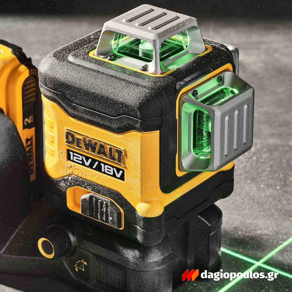DeWalt DCE089D1G18-GB Αλφάδι Λέιζερ 3 x 360° 12V / 18V XR® Li-Ion Πολλαπλών Γραμμών Πράσινο Με Μπαταρία 2.0Ah - Βαλίτσα T-Stak