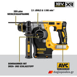 DeWalt DCH273P2T-QW SDS Plus Brushless Σκαπτικό Περιστροφικό Πνευματικό Πιστολέτο 18V Li-Ion Με 2 Μπαταρίες 5.0Ah XR & Βαλίτσα