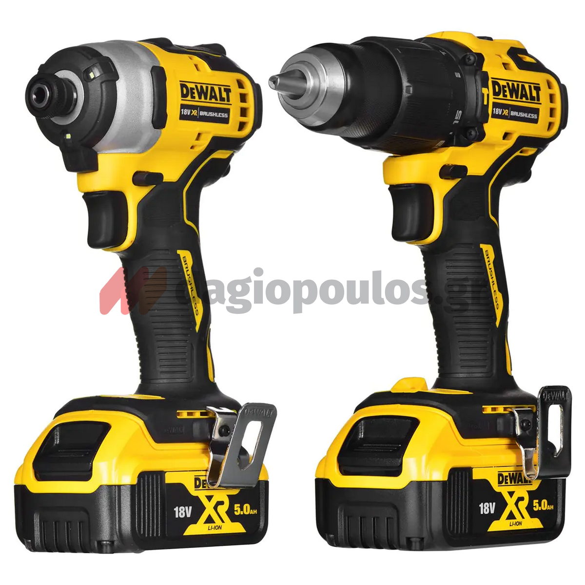 DeWalt DCK2062P2T Brushless Σετ Κρουστικό Δραπανοκατσάβιδο & Παλμικό Κατσαβίδι 18V Li-Ion Με 2 Μπαταρίες 5.0Ah & Βαλίτσα T-Stak